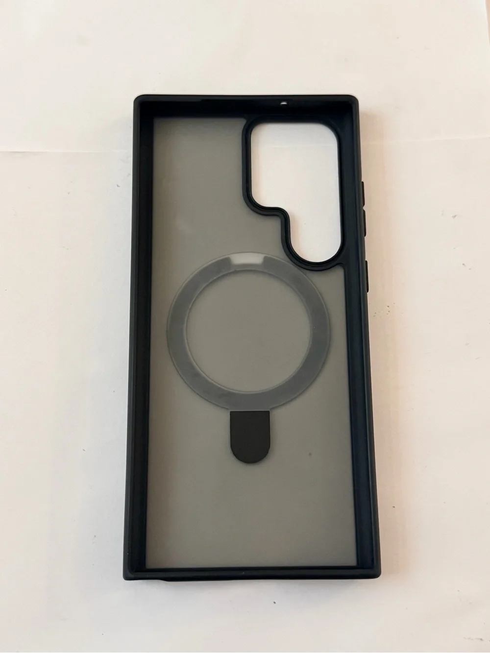 Matte Black Phone Case with Built-In Ring Stand